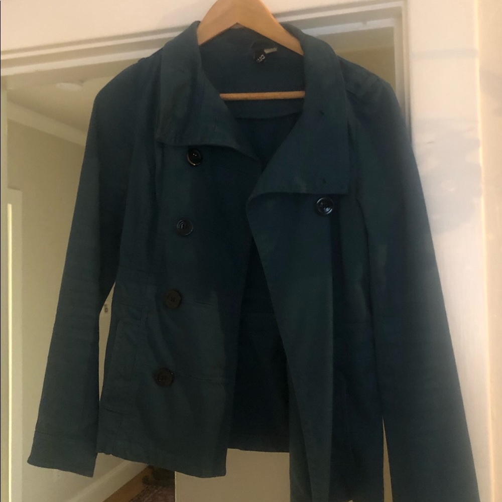 Fitted - deep teal - double breasted - canvas